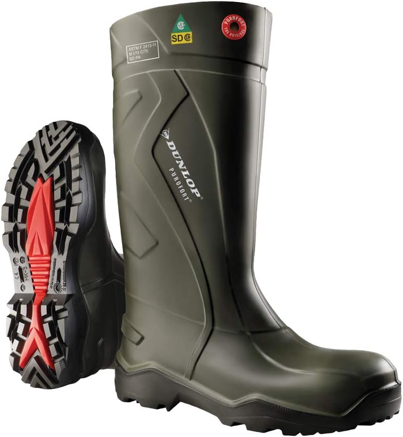 DUNLOP Purofort Полностью защитные - Легкие ботинки для мужчин и женщин - Водонепроницаемые защитные ботинки со стальным носком - Устойчивые к химическим веществам и скольжению с высоким голенищем - Черные - Размер 3-16/35 — фото 4