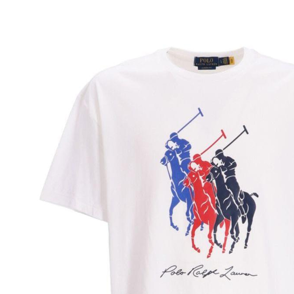 Футболка Cotton с принтом Big Pony Polo Ralph Lauren, белый — фото 4