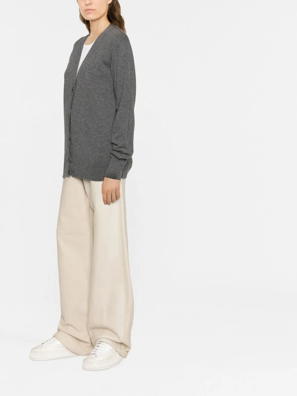 Кашемировый кардиган на пуговицах JIL SANDER, серый — фото 3