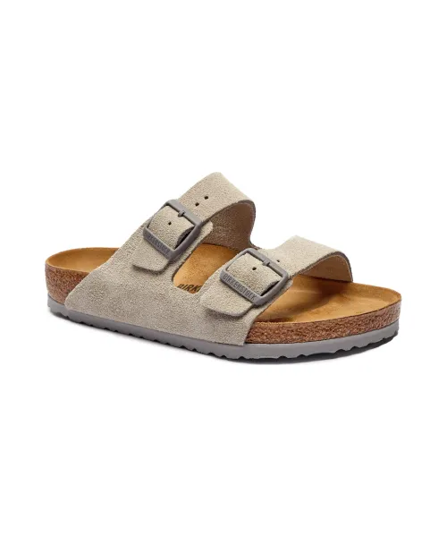 

Тапочки из кожи Аризона с рычагами из ЭВА Regular fit Birkenstock, серый