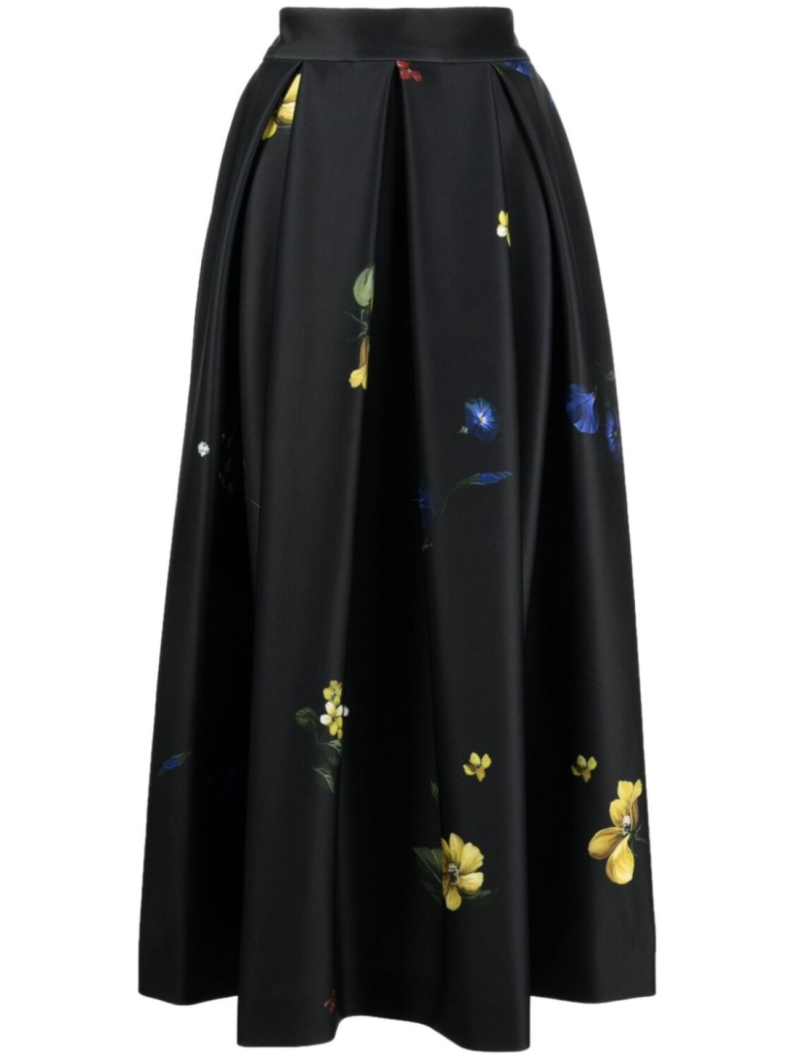 

Elie Saab юбка миди с цветочным принтом, черный