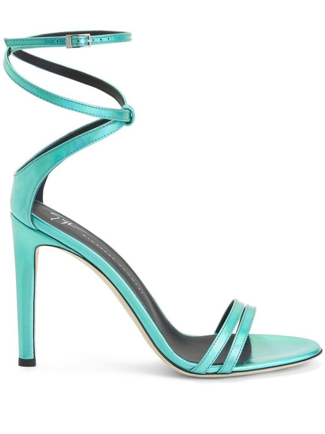 

Giuseppe Zanotti босоножки на шпильке с эффектом металлик, синий