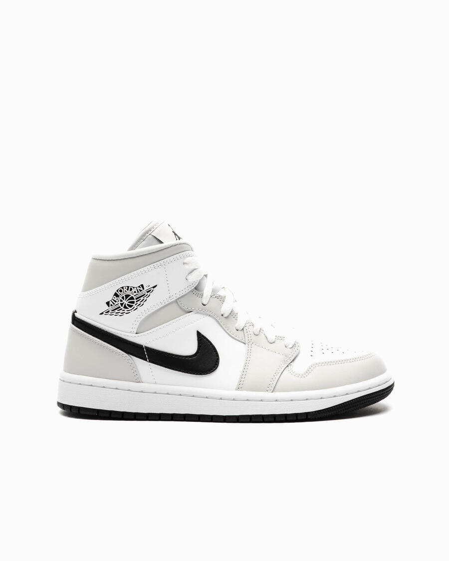 Кроссовки Nike Air Jordan 1 Mid White Light Smoke Gray для женщин — фото 2