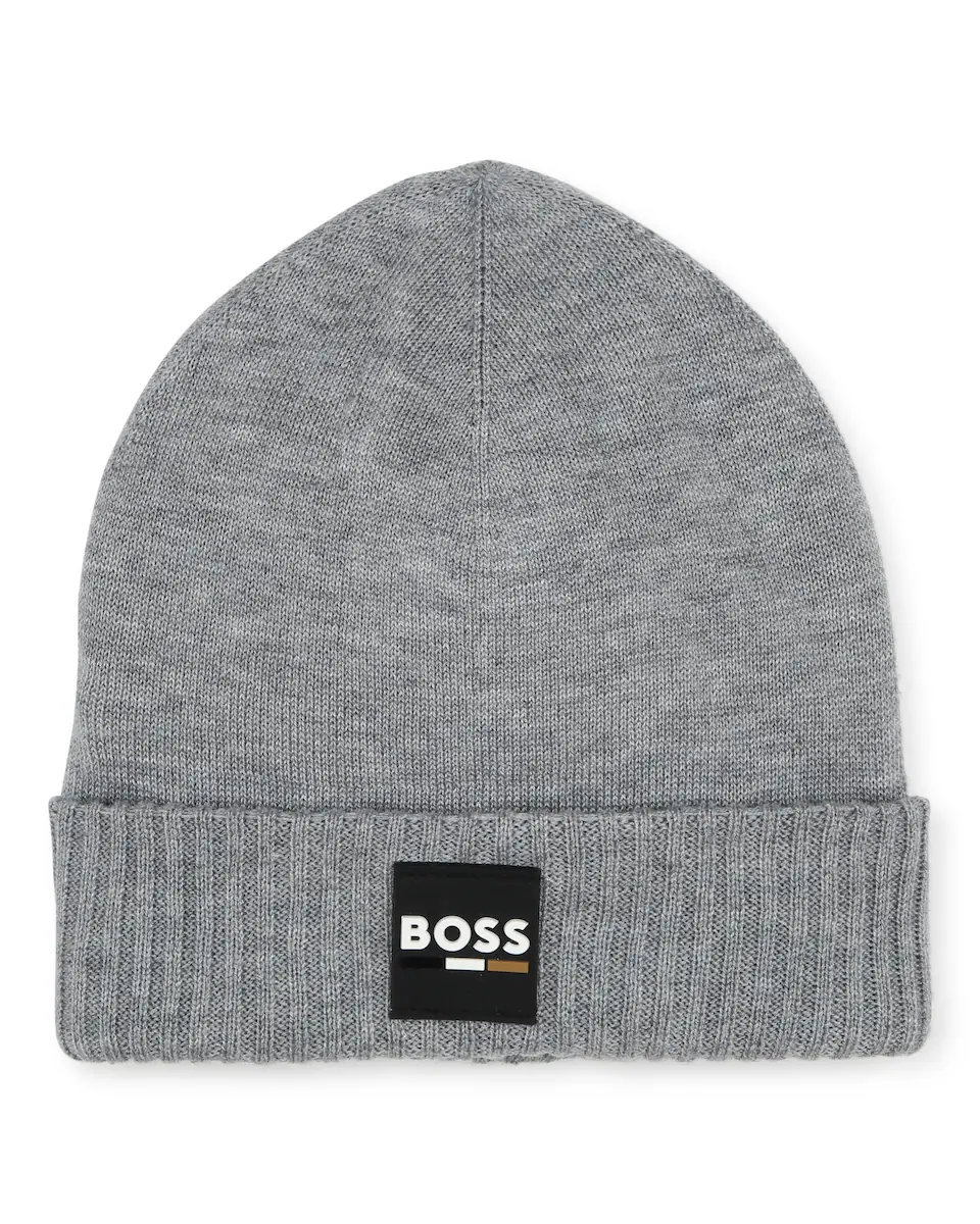 

Серая шапка для мальчика из полиэстера BOSS Kidswear