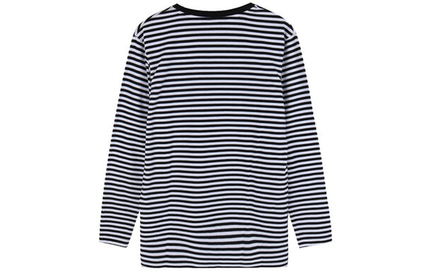 Футболка air top ls alphabet logo printing black white stripe long sleeves black white Nike, черный — фото 2