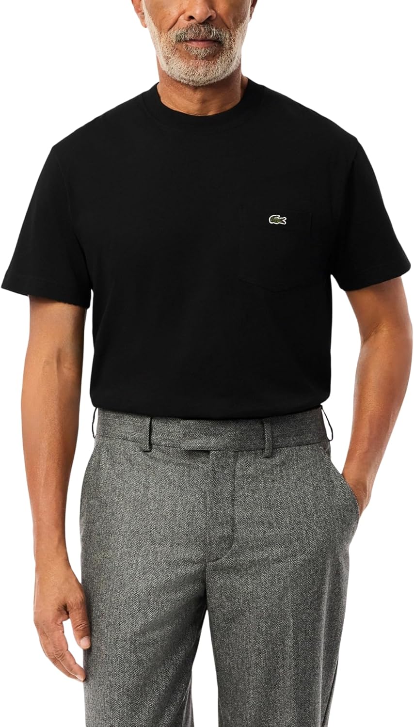 

Мужская хлопковая футболка Lacoste с нагрудным карманом, Black Pocket, Черный, Мужская хлопковая футболка Lacoste с нагрудным карманом, Black Pocket