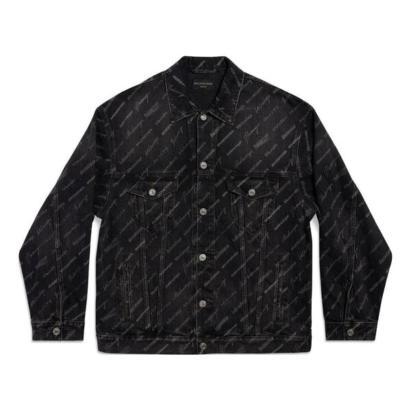 

Куртка denim jacket 'charcoal' Balenciaga, черный