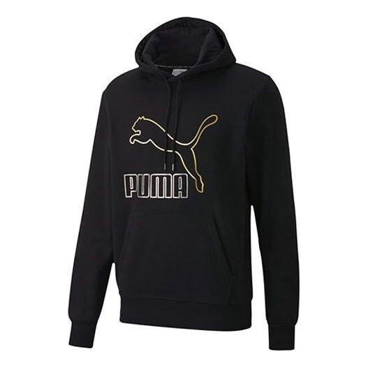 

Толстовка loose printed hooded fleece black Puma, черный