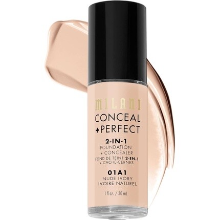 

Milani Conceal + Perfect 2-in-1 Foundation + Concealer Nude Ivory 1 Fl. Оз. Жидкая основа без жестокости
