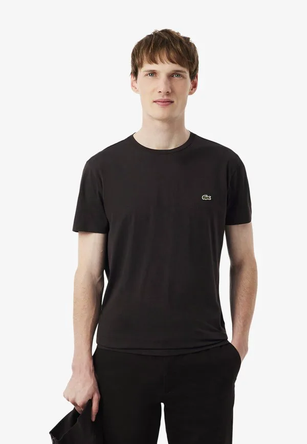 Футболка Lacoste Mottled темно-коричневый La, однотонная, коричневый