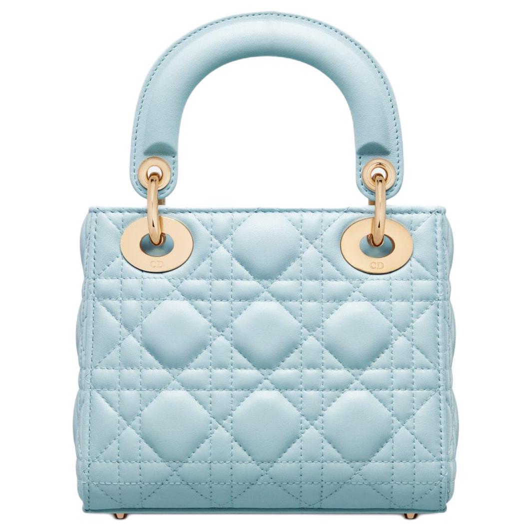 DIOR Женская сумка из овчины с плетеным узором миниатюрная космический синий через плечо кроссбоди — фото 4