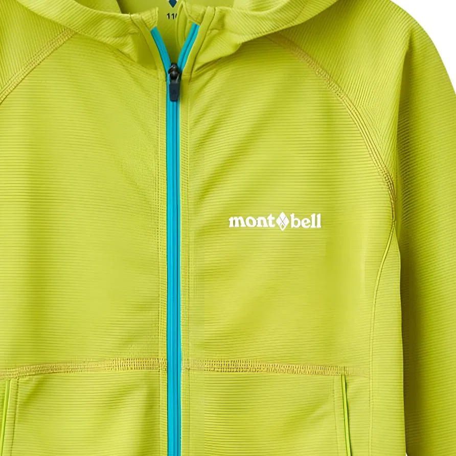 Куртка детская утепленная с капюшоном MONTBELL светло-зеленая — фото 4