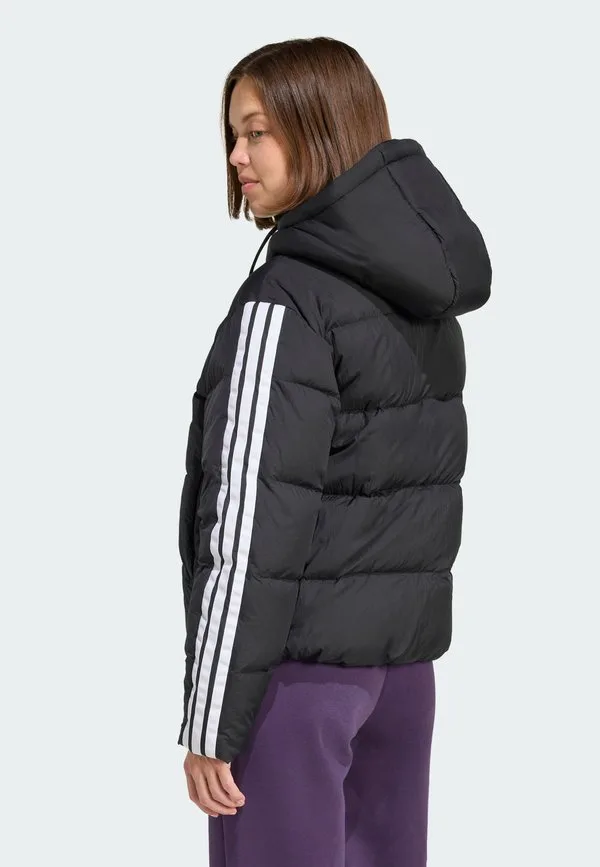 Пуховая куртка essentials climawarm stripes с капюшоном Adidas Sportswear, Black — фото 2