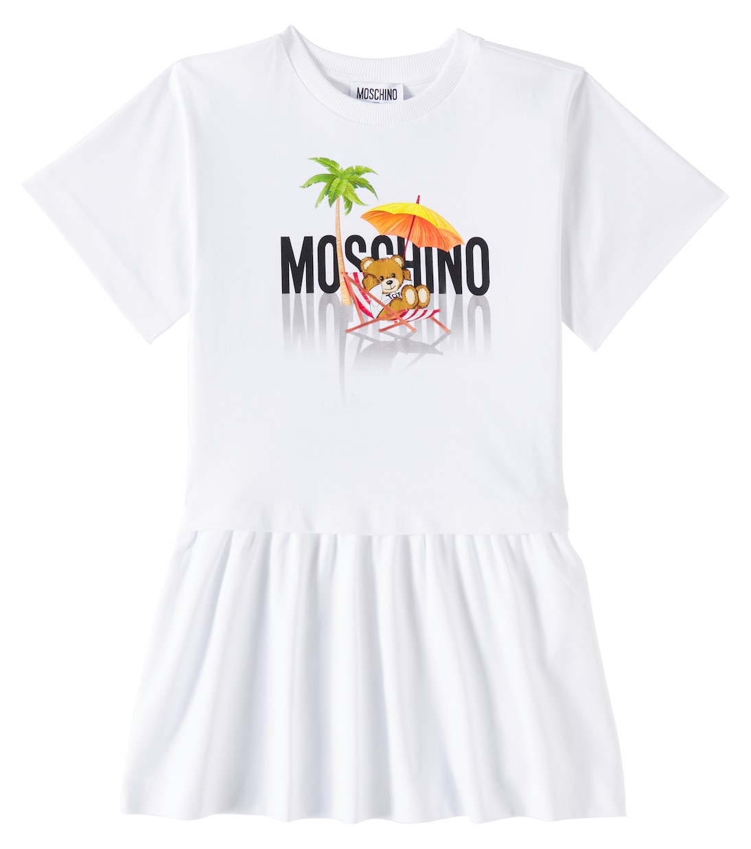 

Хлопковое платье Moschino Kids, Bianco Ottico