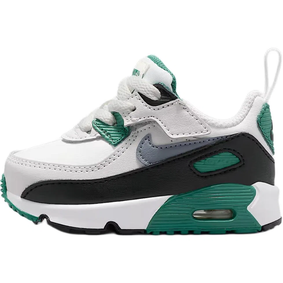 Кроссовки Air Max 90 с амортизацией, износостойкие, низкие, для малышей, белый green Nike, White Green