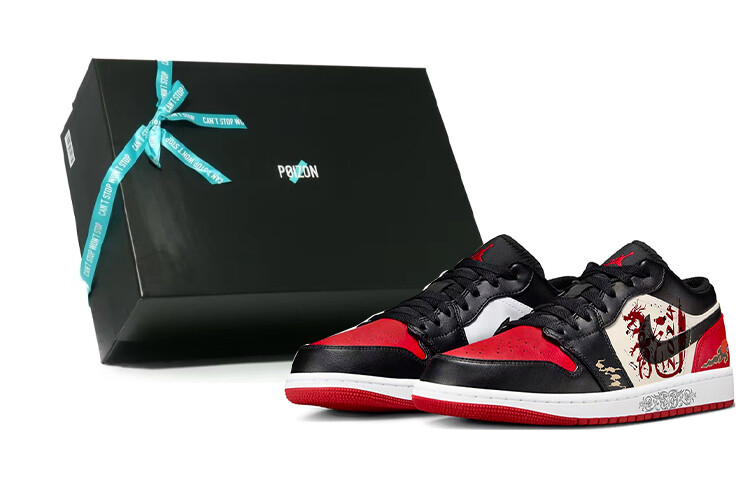 

Кроссовки Air Jordan 1 Vintage Basketball Shoes Women's Low-top Black/Red, красный