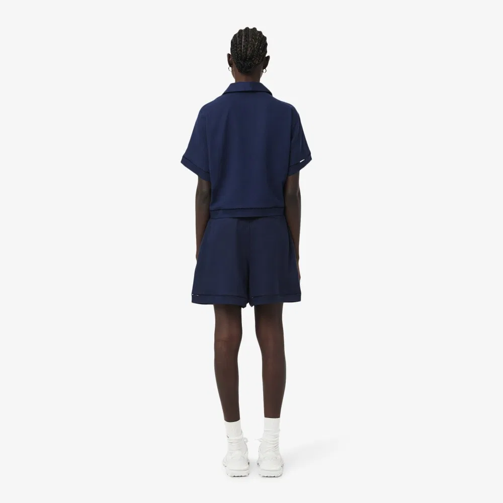 Шорты-бермуды Lacoste Тёмно-синие из смесового льна — фото 3
