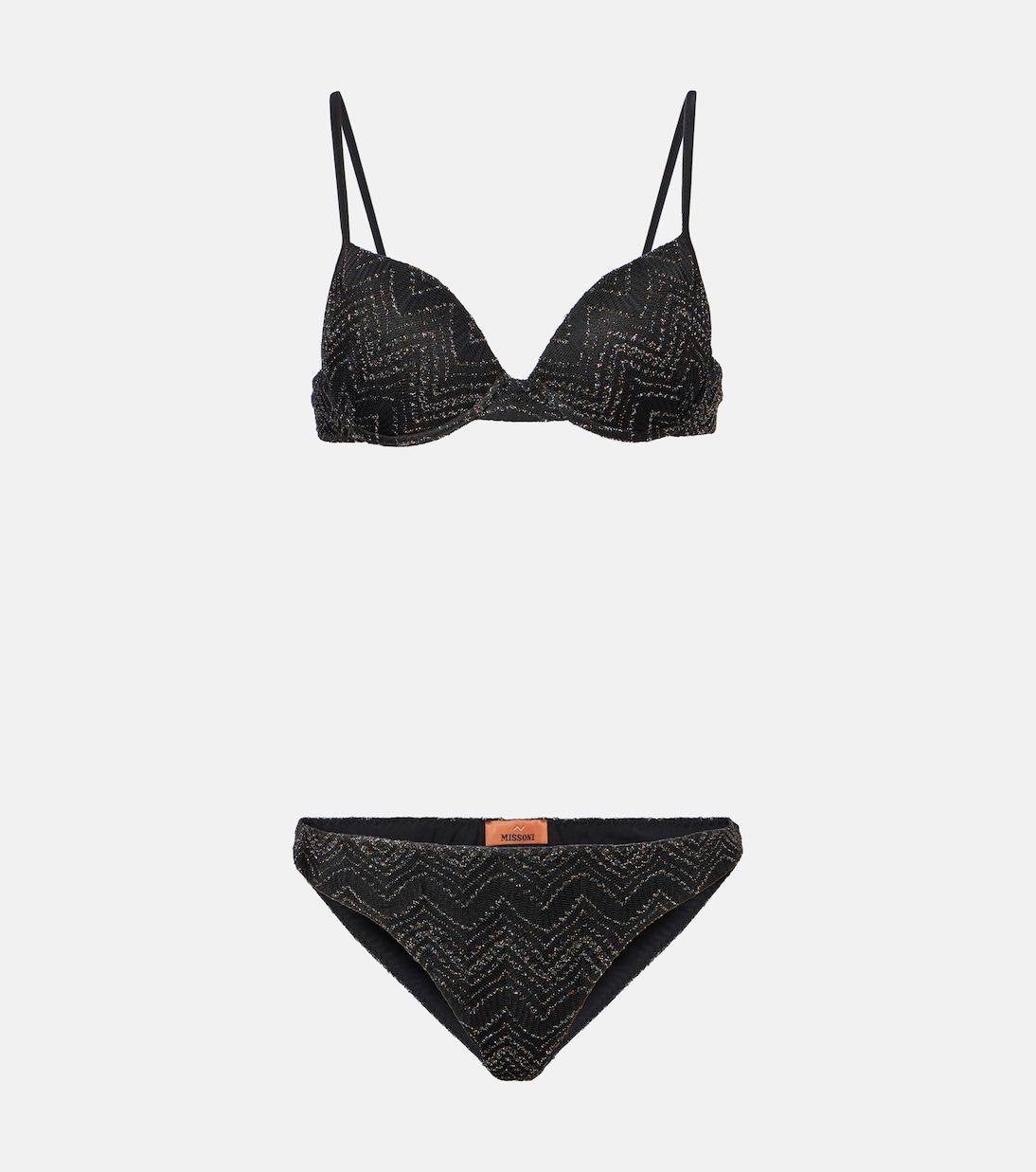 

Бикини с зигзагообразным ламе Missoni, Black w/Multi Lame