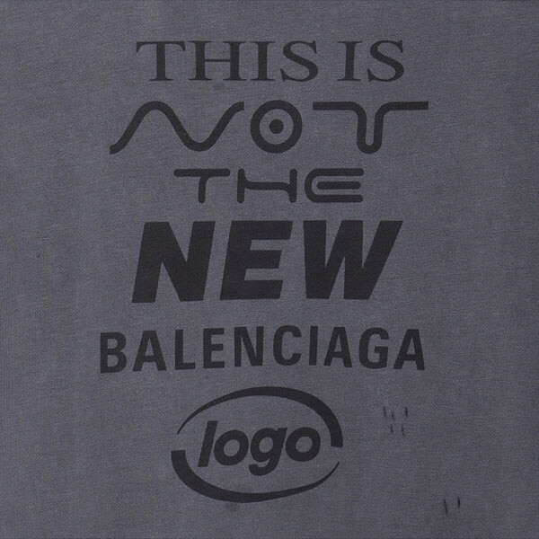 Футболка 'this is not' logo t-shirt 'grey' Balenciaga, серый — фото 4