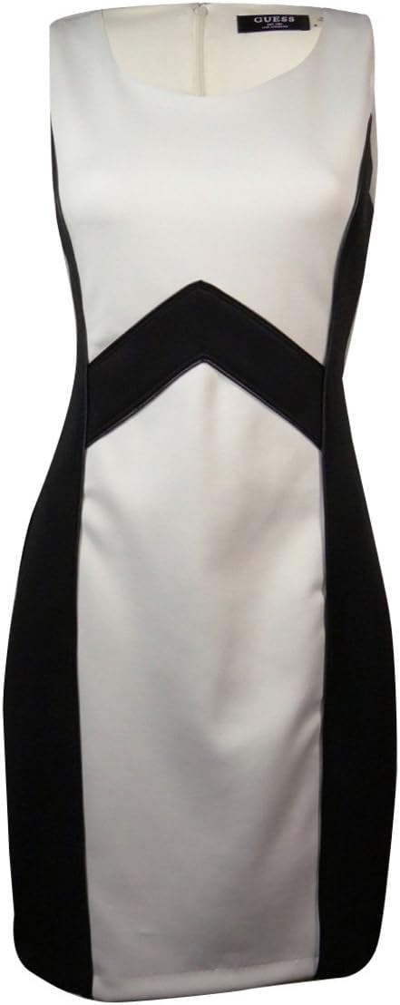 

GUESS Женское черное платье-футляр с цветными блоками, Black/Ivory