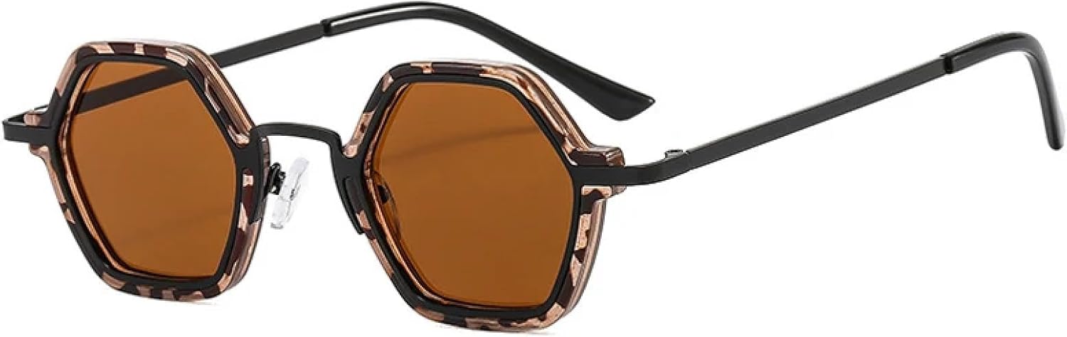 

Мужские солнцезащитные очки в стиле ретро-панк с многоугольными линзами, прозрачные линзы с градиентом, женские солнцезащитные очки, модные очки с защитой от УФ-излучения UV400 TVTBBVV, Amber Tea