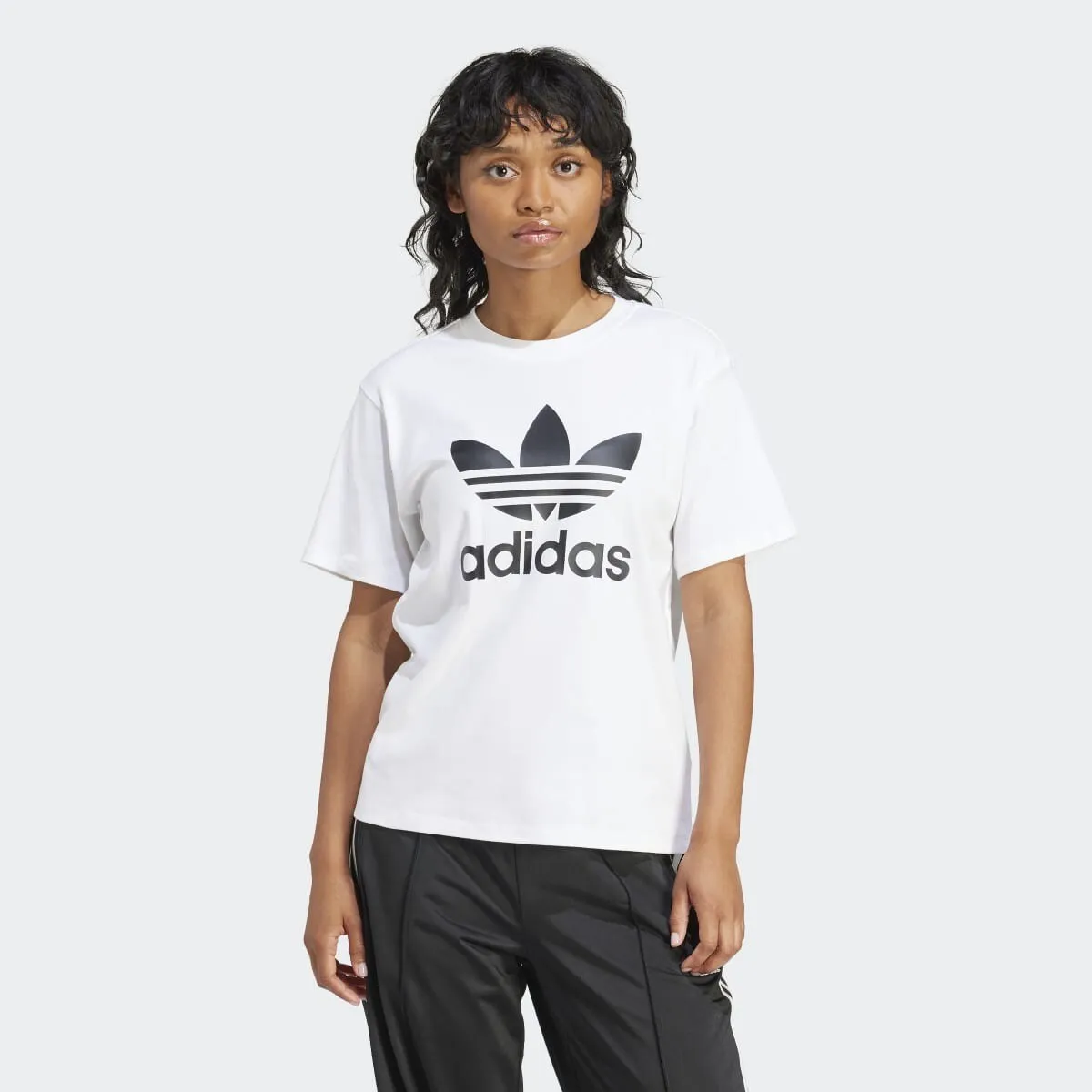 

Женская трилистник Adidas Originals футболка, черный/белый
