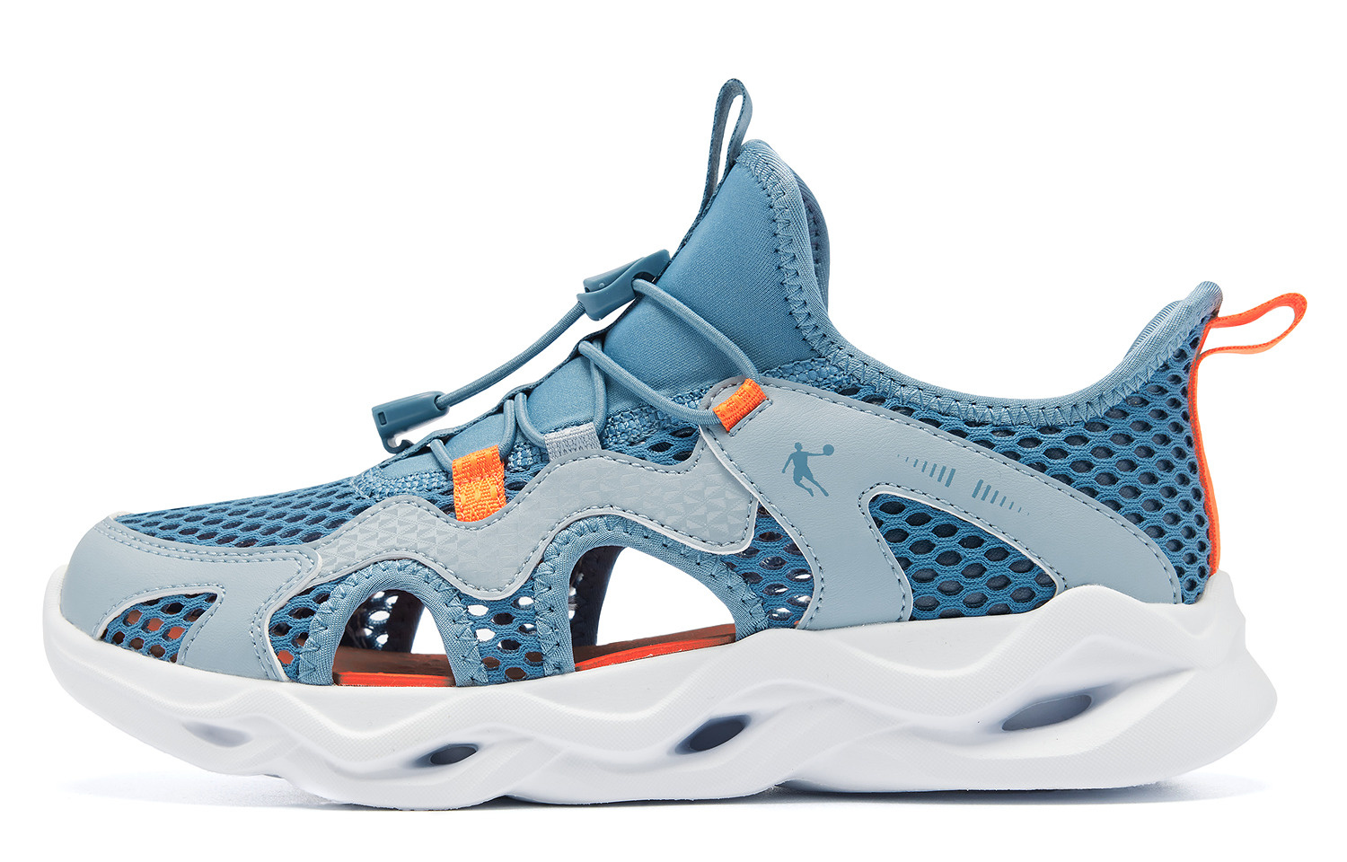 

QIAODAN Дышащие легкие амортизирующие низкие детские беговые кроссовки steel blue