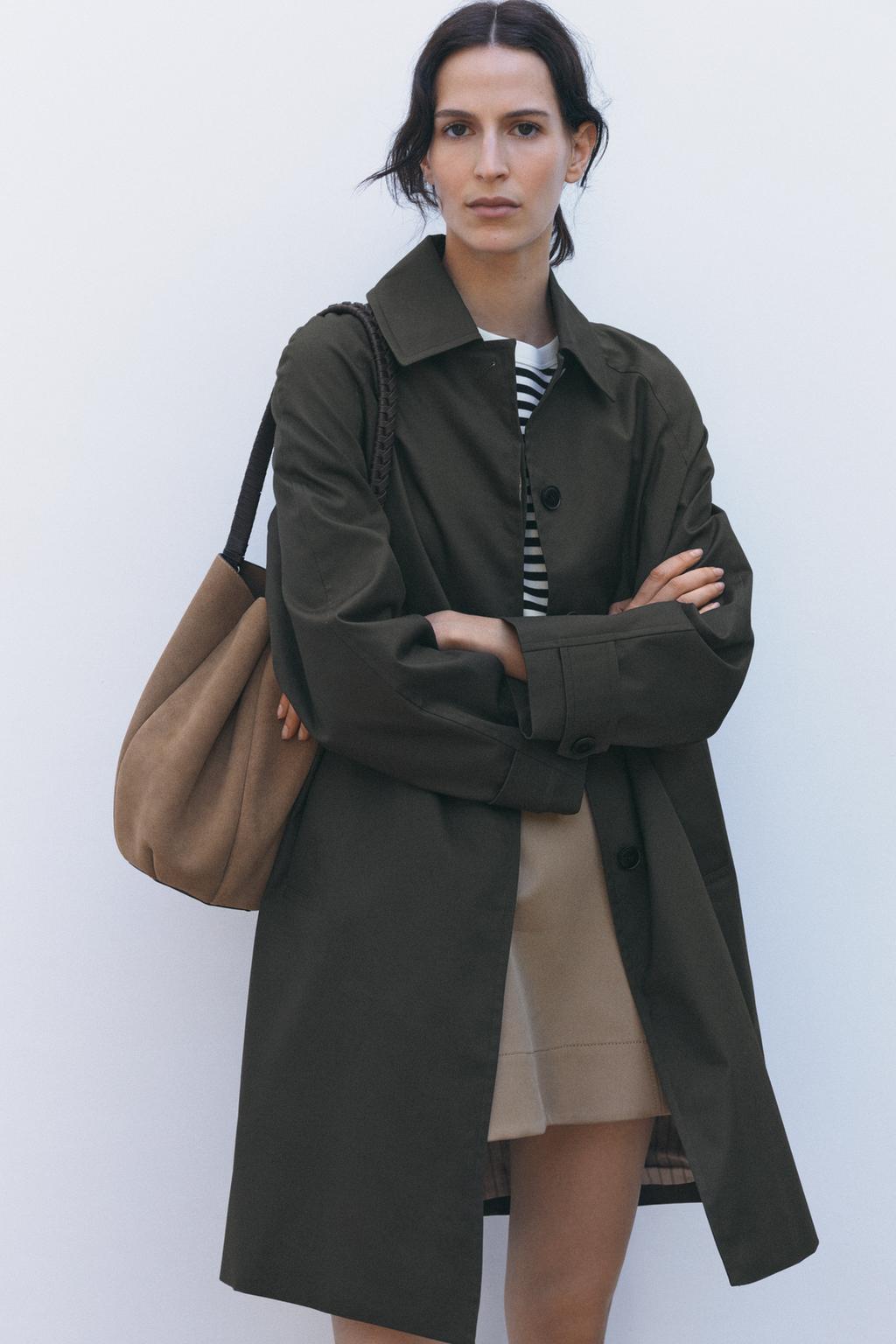 

Тренч оверсайз ZARA, хаки
