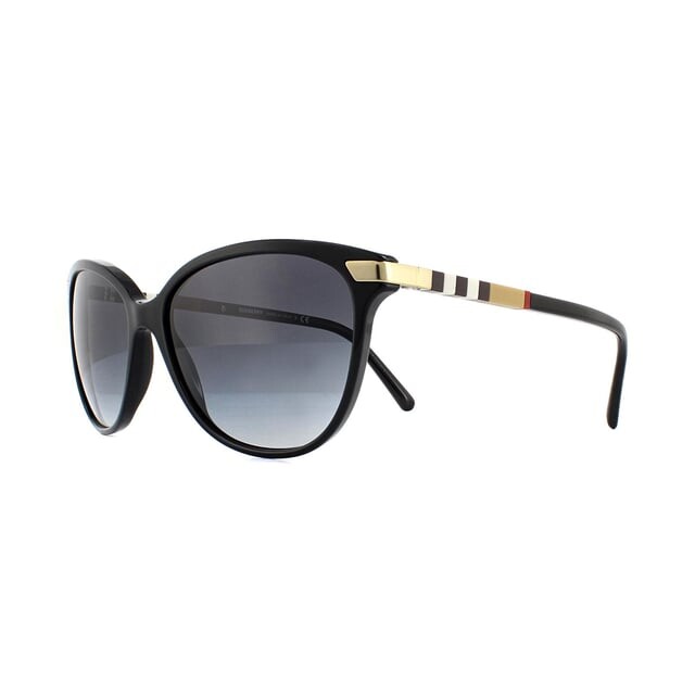 Солнцезащитные очки be4216 30018g с золотым декором серого градиента Burberry, черный — фото 2