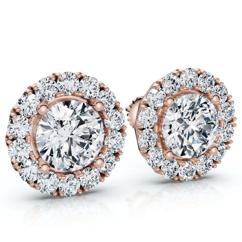 

Женские серьги-гвоздики с бриллиантами 2 1/2 карата, выращенные в лаборатории из 14-каратного золота Pompeii2, розовый