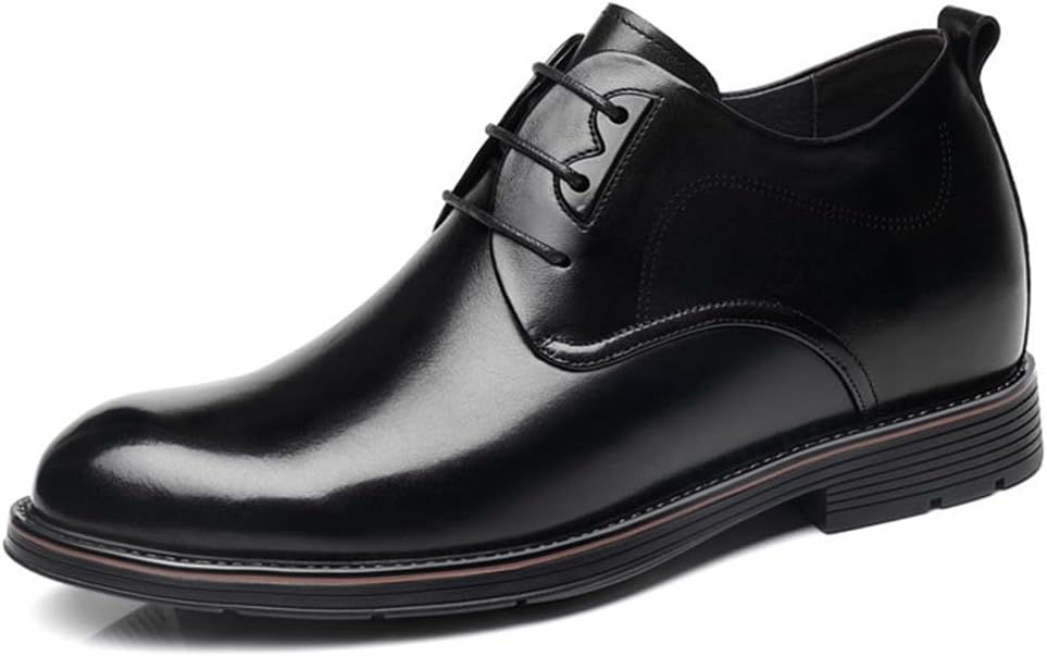 

Мужские невидимые туфли YGCEEIA с увеличением роста, оксфорды из кожи, формальные деловые туфли, увеличивающие рост на 8 см, для мужчин, черный