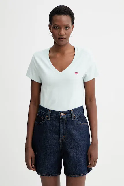 Футболка с V-образным вырезом Perfect Vneck Levi's, бирюзовый