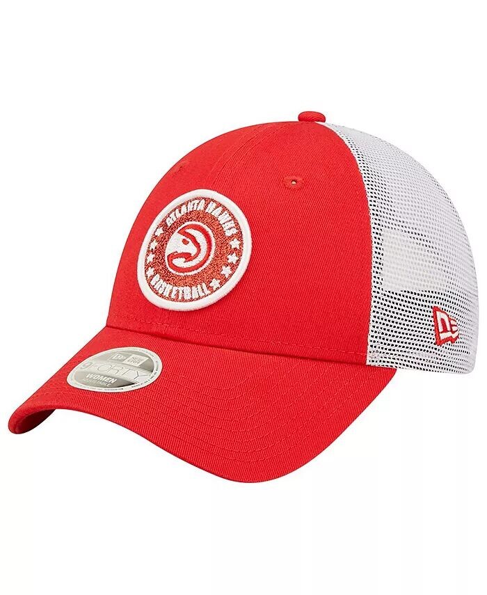 

Женская красная, белая бейсболка Snapback Atlanta Hawks с блестками 9FORTY New Era