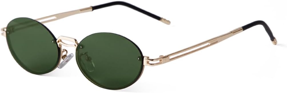 

Солнцезащитные очки с защитой UV400 | Коричневые круглые овальные без оправы с металлическими шарнирами | для женщин и мужчин, для занятий спортом на открытом воздухе и вождения DSVIGF, 05