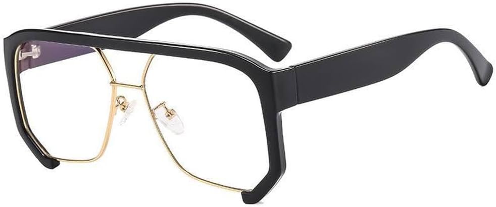 

Большие солнцезащитные очки для женщин и мужчин, с плоской верхней частью, модные мужские солнцезащитные очки в винтажном стиле для активного отдыха MTZJH, Black Clear