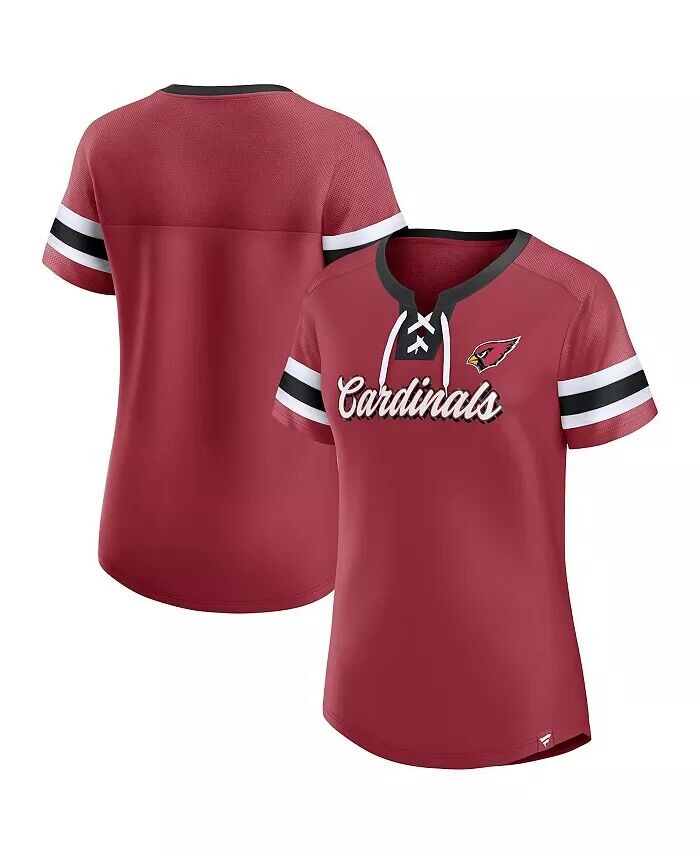 

Женская футболка Cardinal Arizona Cardinals Original State на шнуровке Fanatics