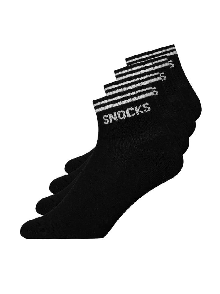 

Носки SNOCKS Retro Sneaker aus Bio Baumwolle 4 Paar, цвет schwarz (streifen)