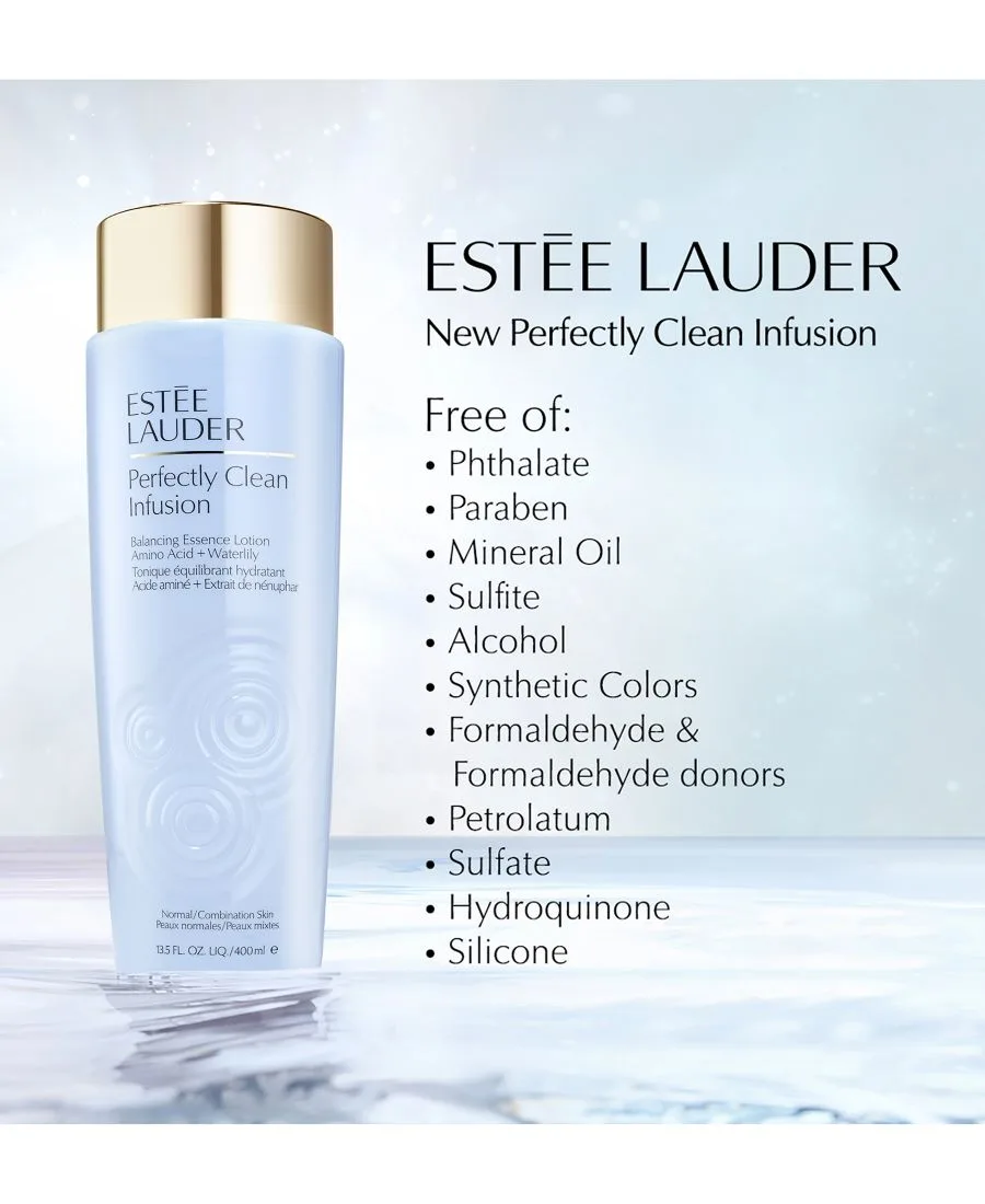 Estée Lauder Идеально очищающий балансирующий лосьон-тоник для лица с аминокислотами и экстрактом водяной лилии, 385 мл (13,5 жидких унций) — фото 2