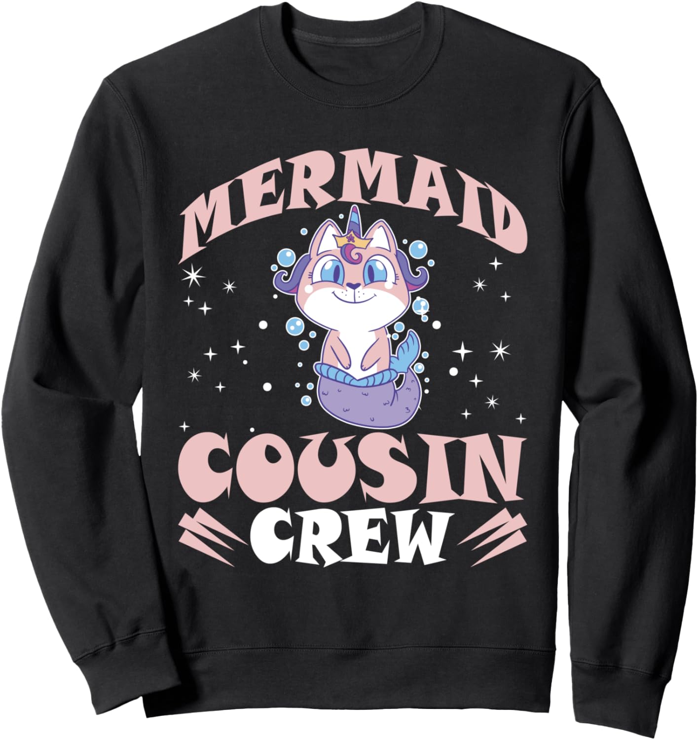 

Толстовка с изображением двоюродной сестры русалки The Crazy Cousin Crew, черный