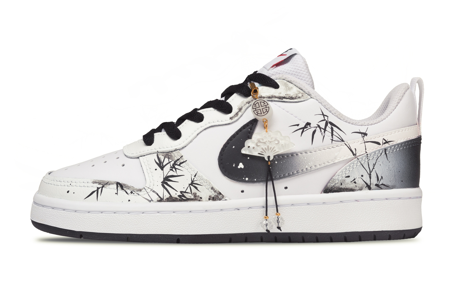 

Court Borough 2 Leather Abrasion Resistant Slip Resistant Low top Kids' Skateboarding Shoes Teenagers Nike, белый