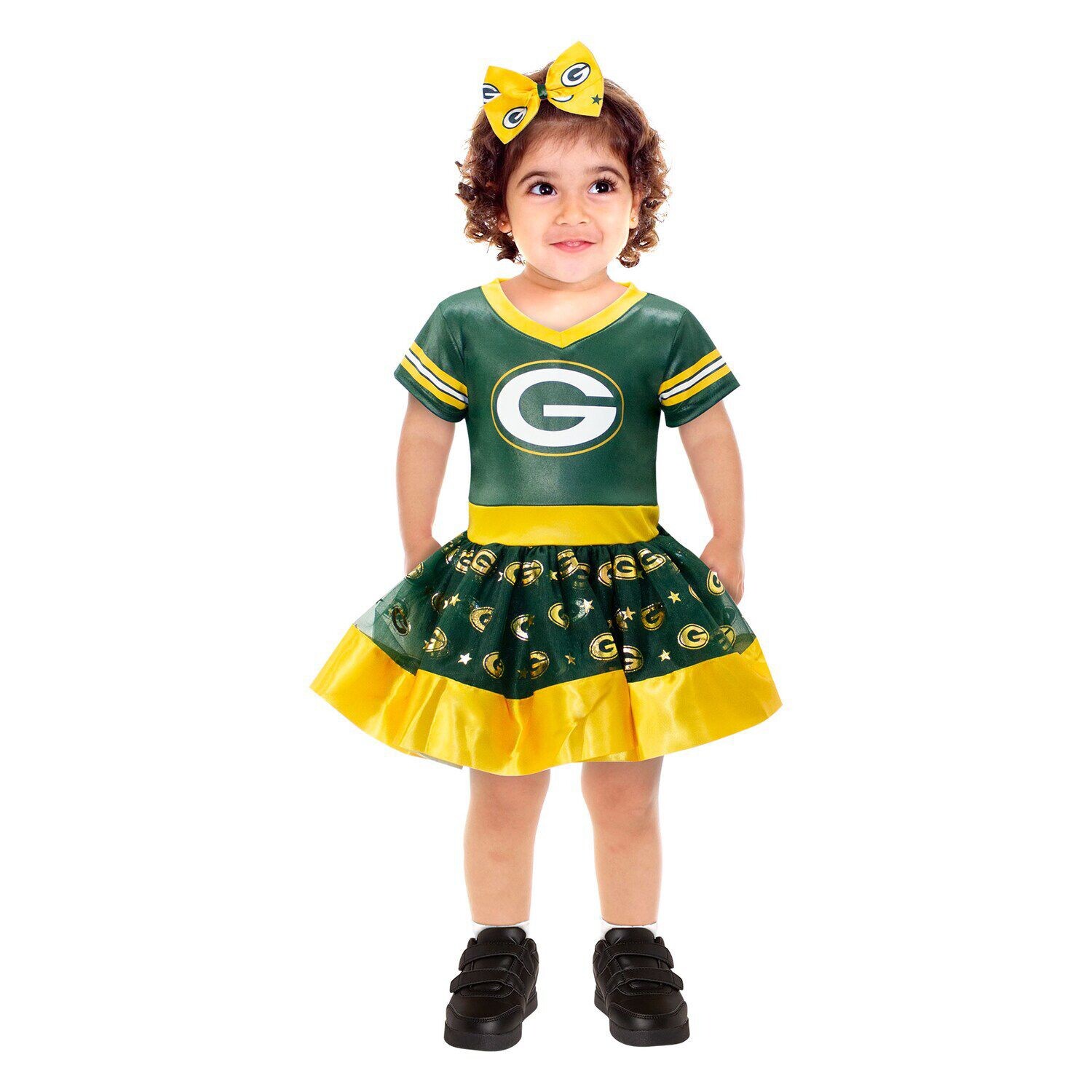 

Костюм для девочек-подростков Green Green Bay Packers с пачкой на задней двери Game Day с v-образным вырезом Unbranded
