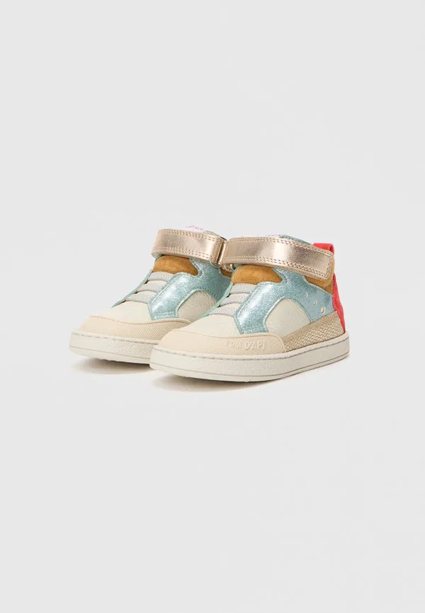 Унисекс высокие кроссовки mousse lizy Pom D'Api, Off White/Light Blue — фото 2