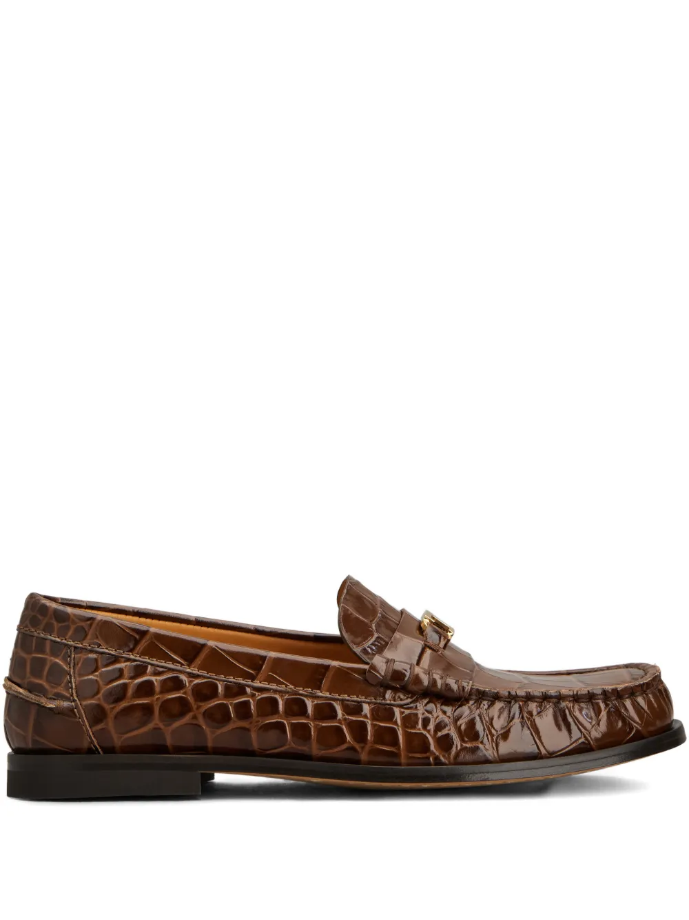 Лоферы Oval-T с тиснением Tod'S, коричневый