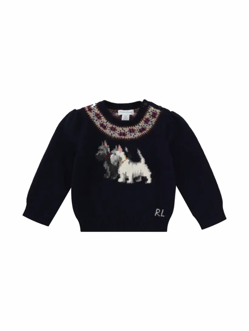

Вязаный джемпер с узором Ralph Lauren, тёмно-синий