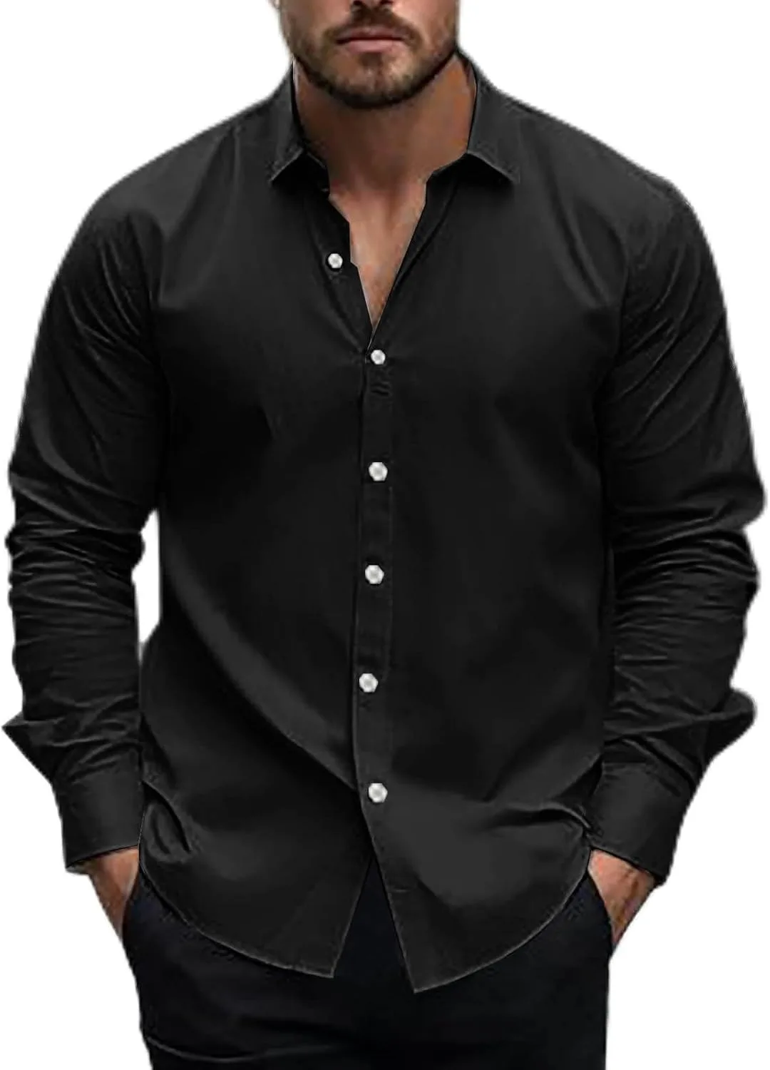 

Мужская футболка с длинным рукавом и лацканами для отдыха