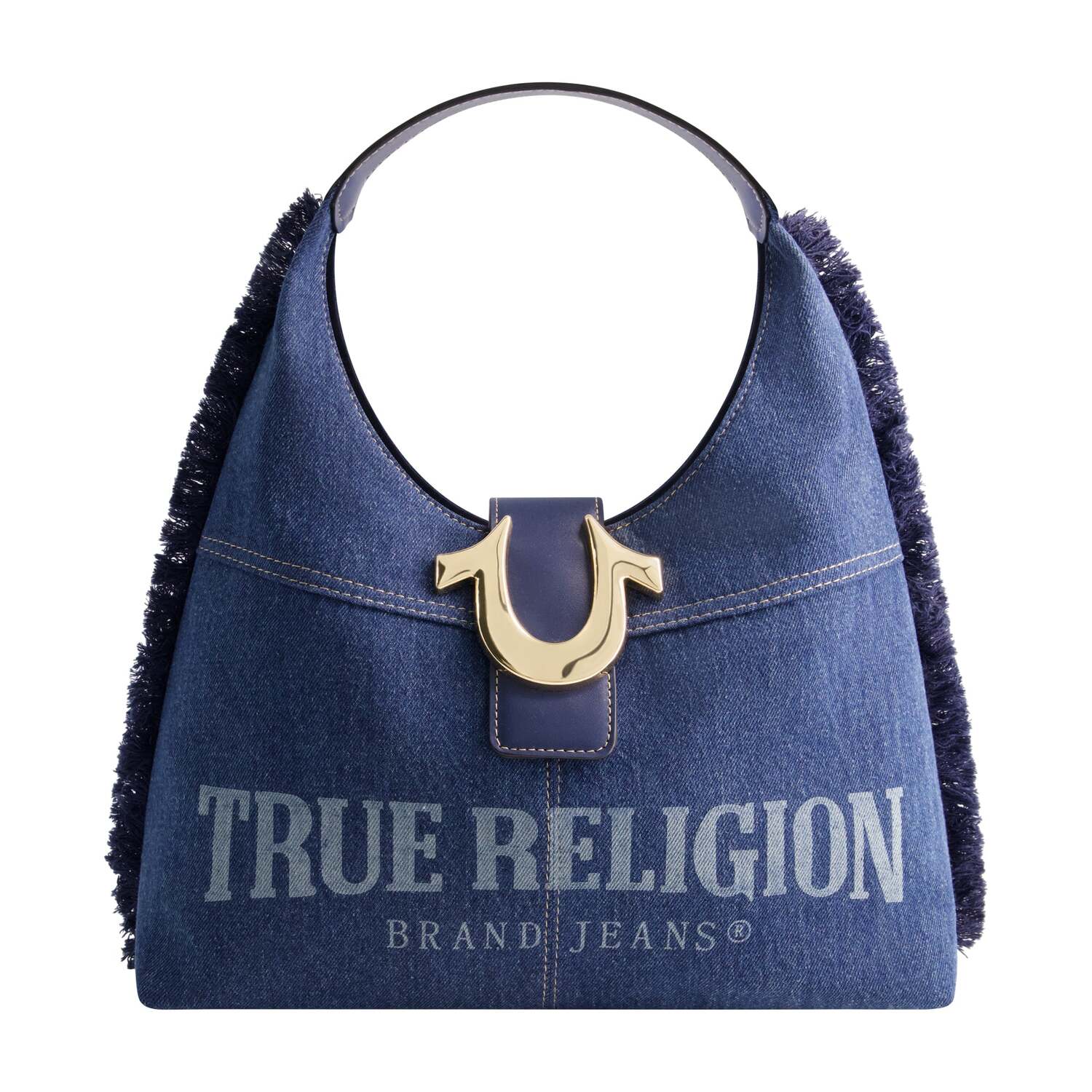 

Сумка-хобо True Religion из денима с потертостями, Denim