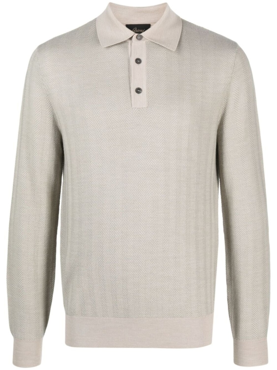

Brioni шерстяная рубашка поло с длинными рукавами, нейтральный цвет