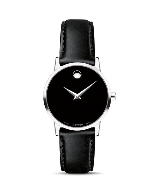 

Часы Museum Classic с черным кожаным ремешком, 28 мм Movado, цвет Black