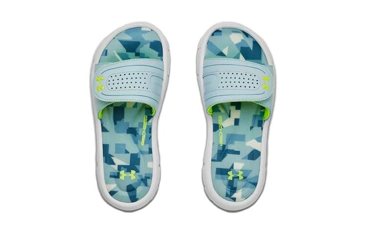 Детские шлепанцы серии Ignite Kids White/Green Under Armour, зеленый — фото 3