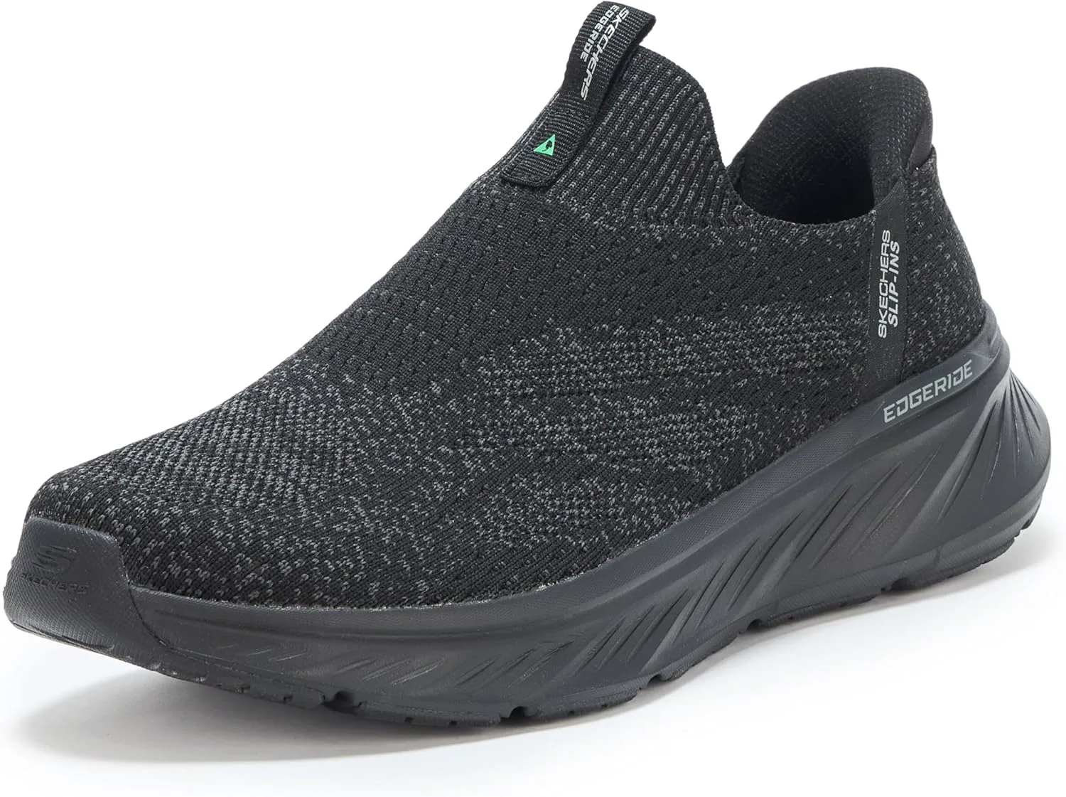 Мужские кроссовки Skechers Edgeride Commissioner с удобной посадкой без шнурков, черный — фото 2